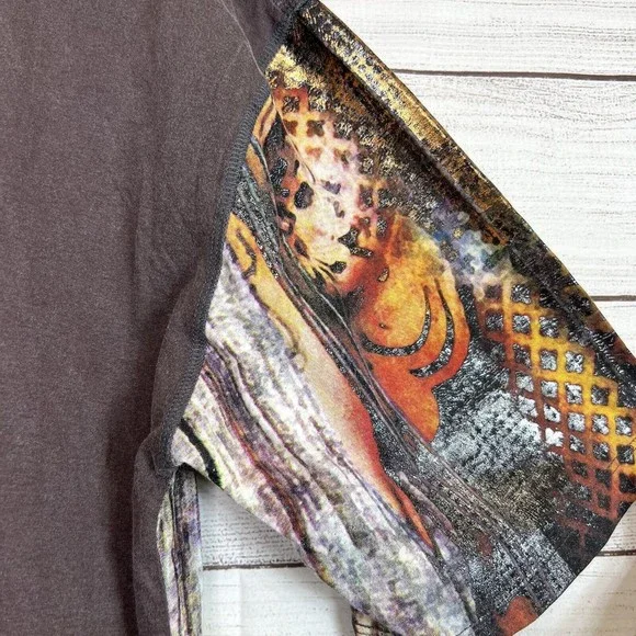 Hans Haveron Rare Signature Series Artist Mens Colorful Metallic Shirt Size XL